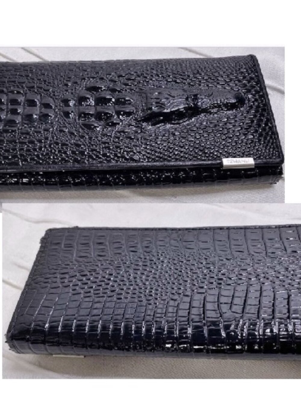 New $495 TEMANLI Genuine Hornback Alligator Crocodile Continental Wallet Clutch